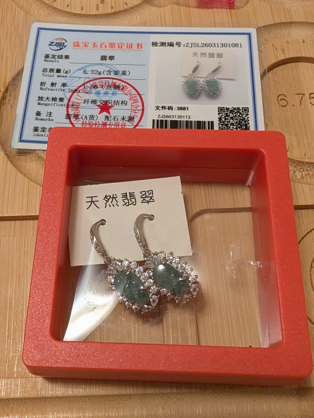 Natural Burmese Jadeite Jade Drop Earrings with 925 Silver Tone